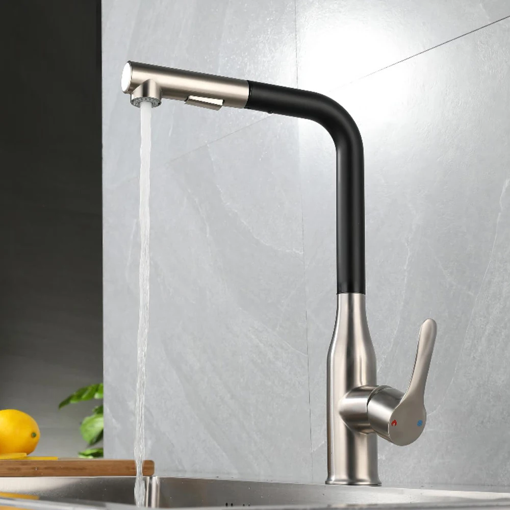 

Kitchen Basin Faucet Mixer Water Cold & Hot Water Ceramic Valve Core With Handle