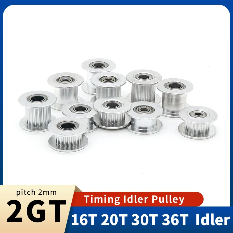 2GT Idler Pulley 16T 20T 30T 36T GT2 Idler With Bearings Pulley For 3D Printer Pulley 16teeth 20teeth 30teeth 36teeth GT2 Idler