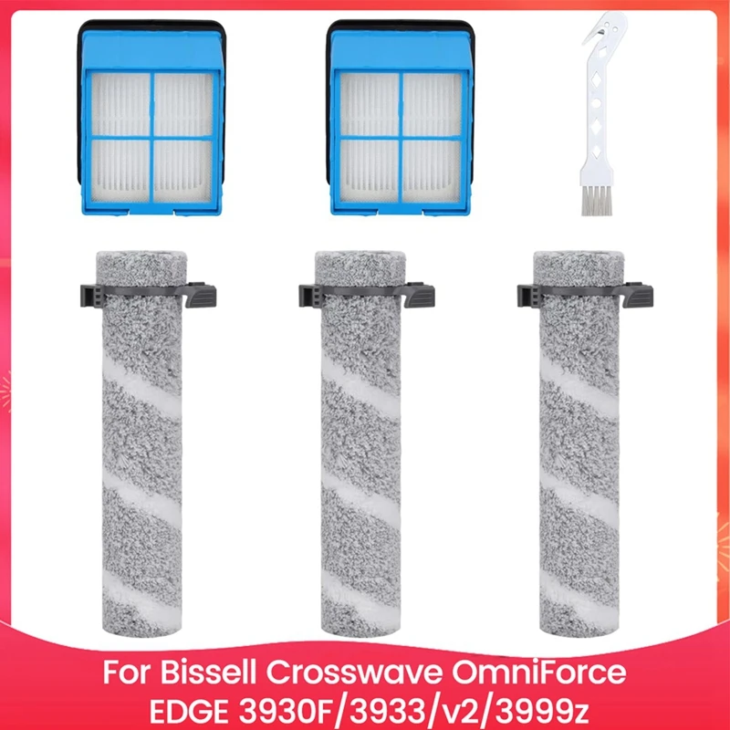 

Замена щеткового рулонного фильтра для Bissell Crosswave Omniforce EDGE 3930F/3933/V2/3999Z, аксессуары для пылесоса для влажной и сухой уборки