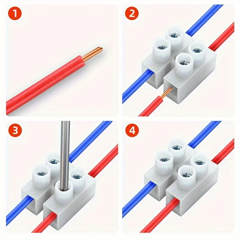 10Pcs 2P terminal block Plastic Wire Connector Screw Cable Connector Wire Connector Strip