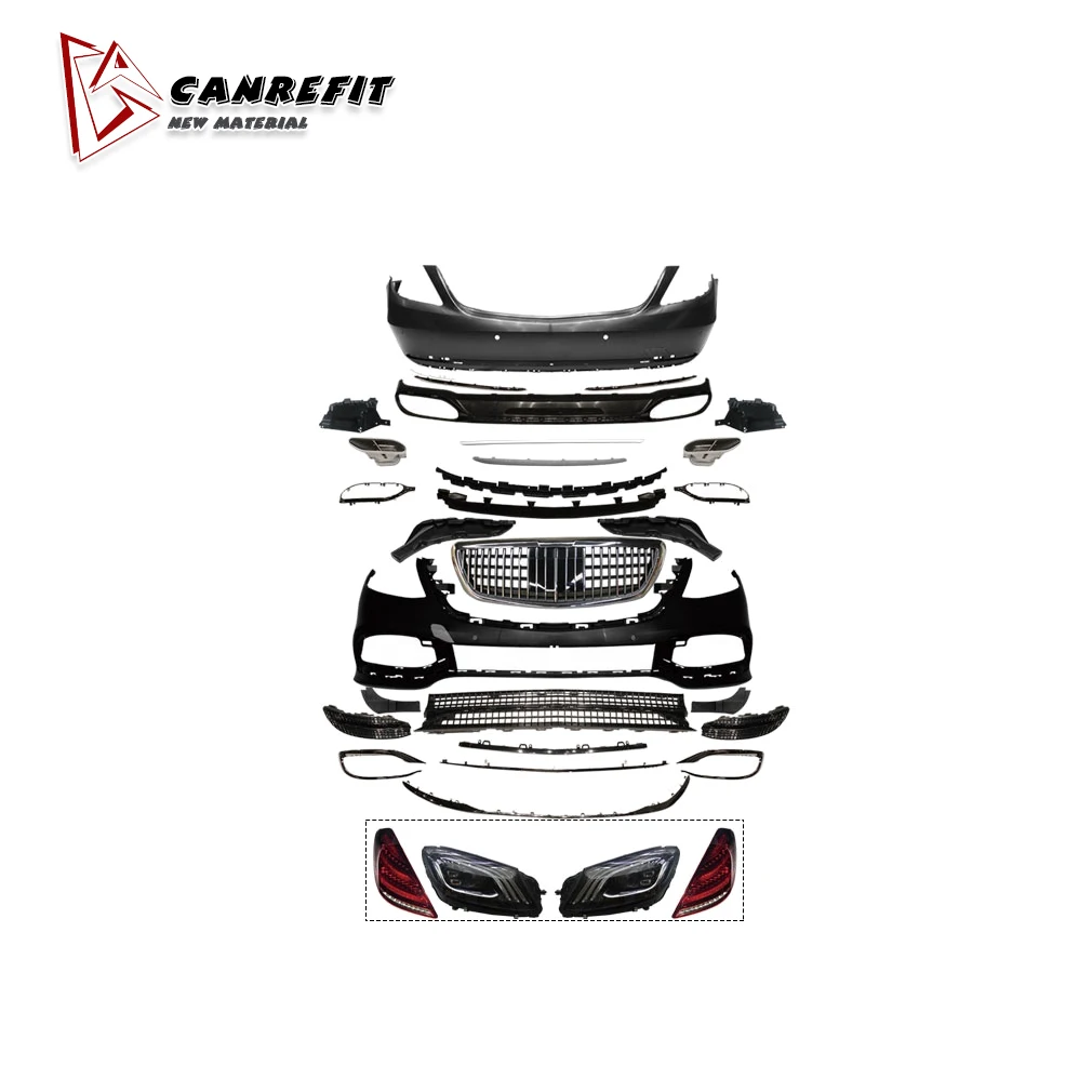 PP front bumper grille exhaust pipe wheel trim body kit 2017-2019 auto parts for Mercedes Benz GLC upgrade glc63amg style w253