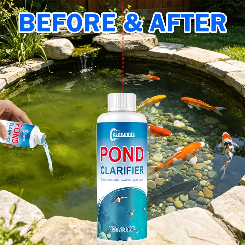 Purificador de Agua Multiusos, Clarificador de Agua Turbia, Solución Fácil de Usar para Piscinas, Estanques y Acuarios