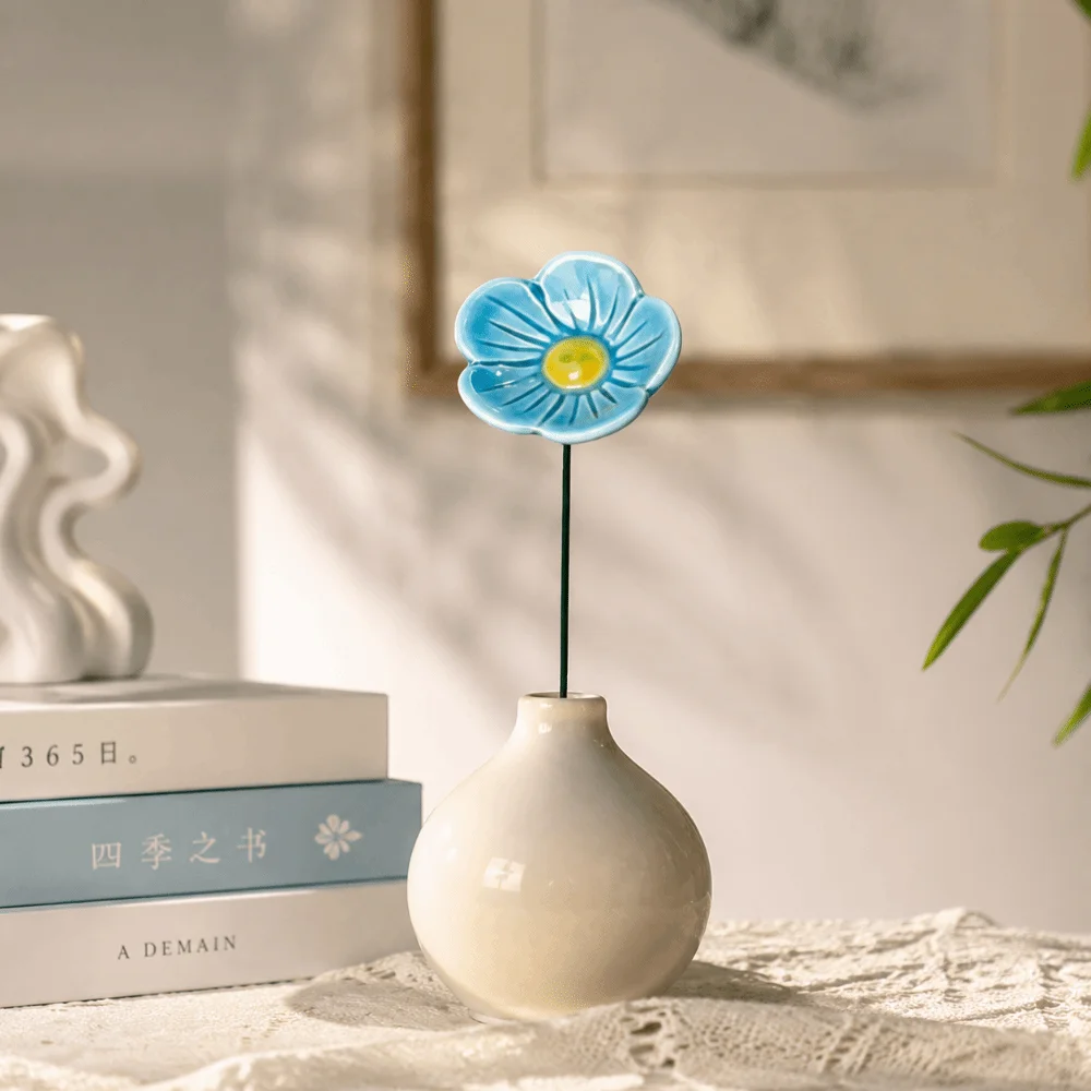 3pcs Colorful Bee Butterfly Water Dispenser Ceramic Garden Decoration Bee Watering Station DIY Gifts Artificial Flower