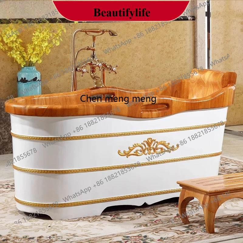 

Carved bath, oak, wooden tub, bathtub, household, bath bucket, full body bath