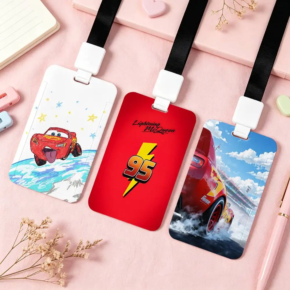 Cool C-Cars M-mcqueen Funda deslizante sin contacto con NFC para tarjetas de estudiante, tarjetas de autobús, tarjetas de identificación y permisos de trabajo