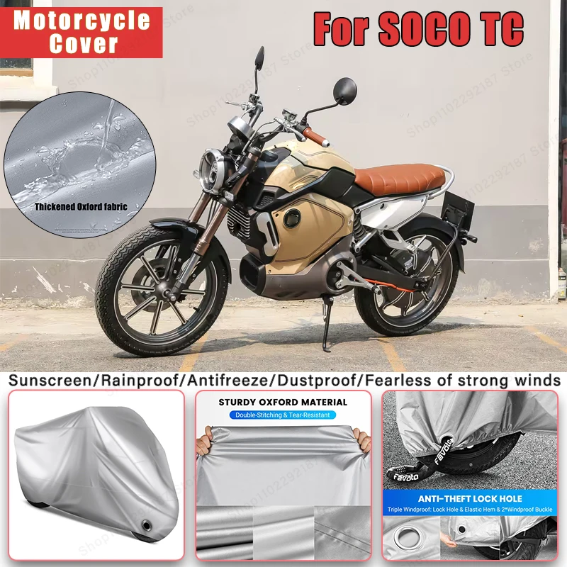 

For SOCO TC No Ear Motorcycle Cover - Outdoor Full Body Protection, Waterproof Dustproof Sunscreen Moto Accessories