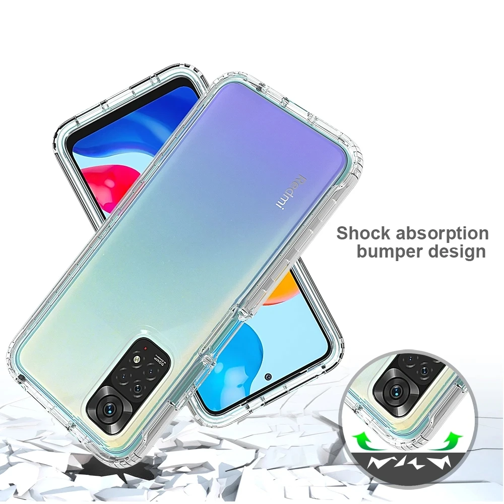 Case Voor Xiaomi Redmi Note 12 11 11S 11 Pro 5G Noot 10 Pro 10S Poco X5 Pro 2 In 1 Hybride Schokbestendige Kleurverloop Telefoonhoes