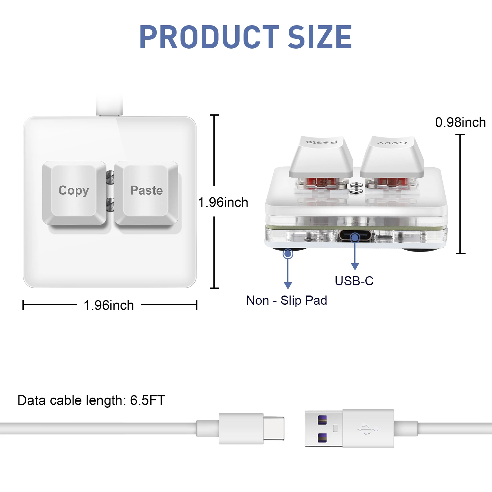 SAYODEVICE Mini Klawiatura z Skrótami, Kopiowanie i Wklejanie, Makra do Pracy Biurowej, Klawiatura do Gier Rytmicznych OSU, Przewodowa Klawiatura USB do Gier, Hot-swappable — zdjęcie produktu 5