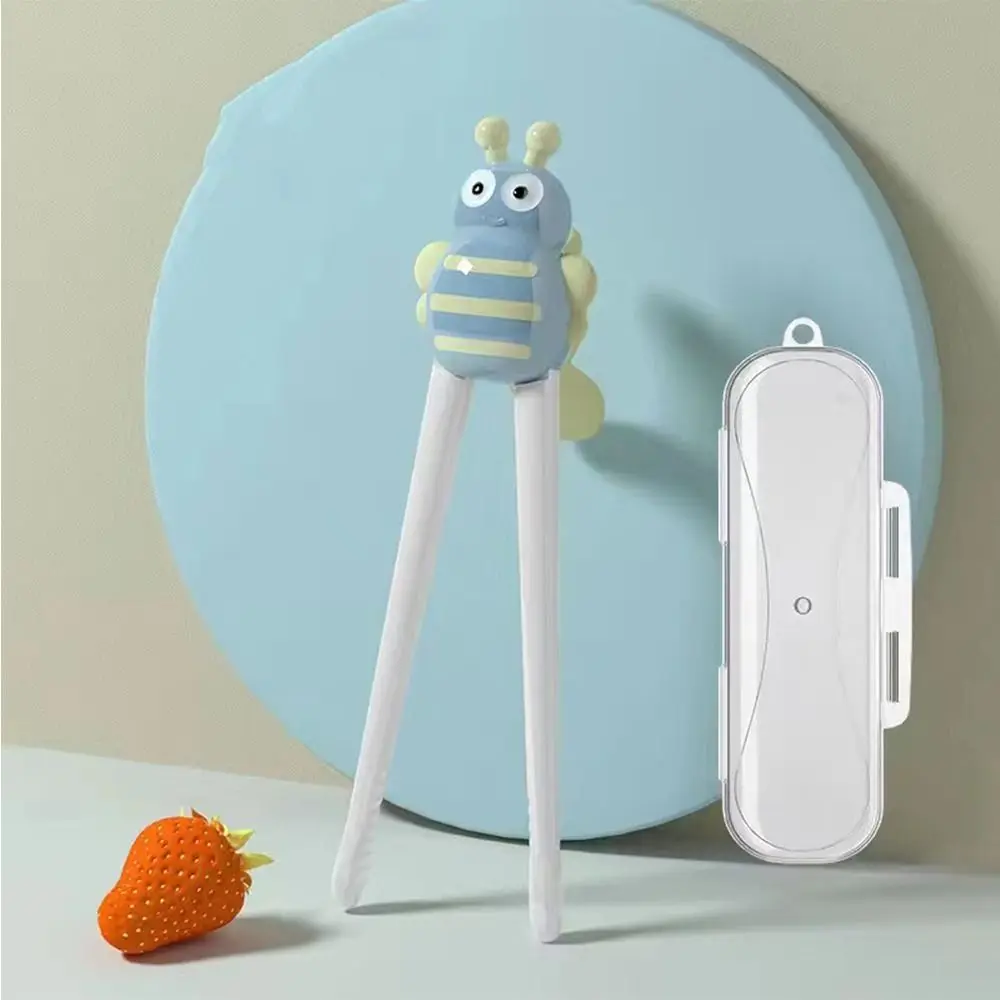 

Cartoon Dinosaur With Box Silica gel Children Tableware Training Chopsticks Baby Feeding Utensils Cute Bee Chopsticks