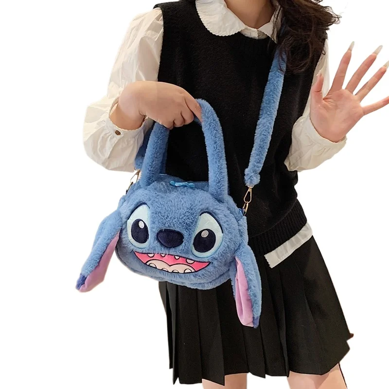 

New Style Cartoon Plush Doll Shoulder Bag Sweet and Cute Stitch Girl Girl Handbag Out Casual Fashion Crossbody Bag Birthday Gift