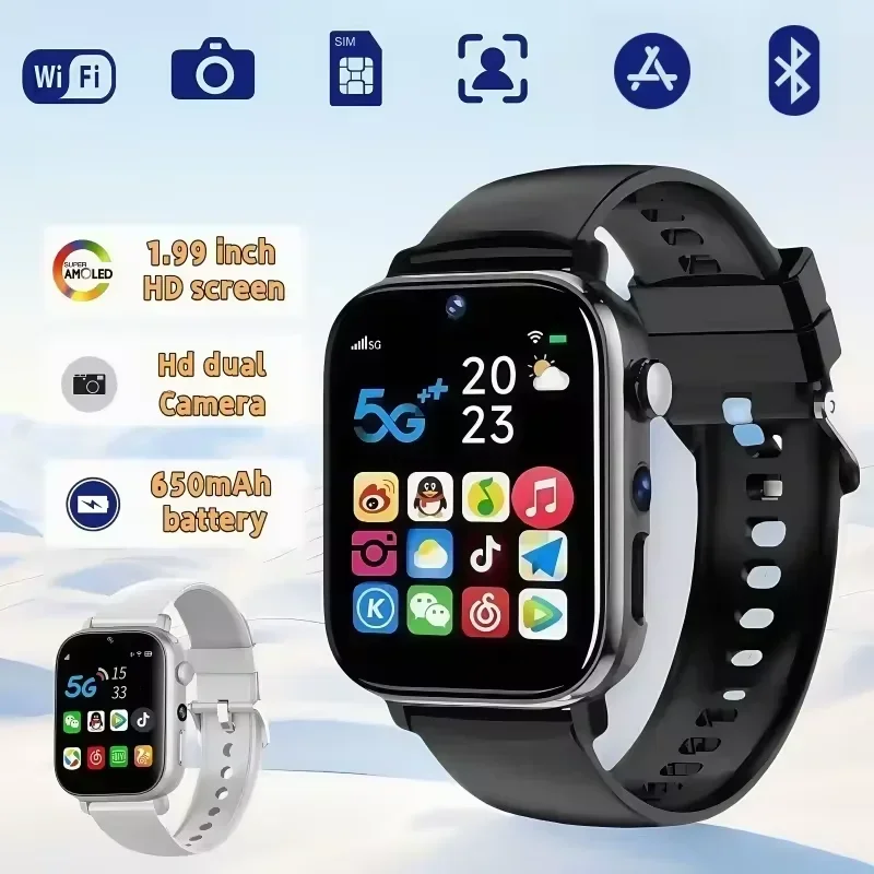 

Смарт-часы с полной сетевой SIM-картой 4G/5G I1 с HD-камерой Wi-Fi NFC GPS Прочные Google Play Sport Android Мужчины Женщины Смарт-часы