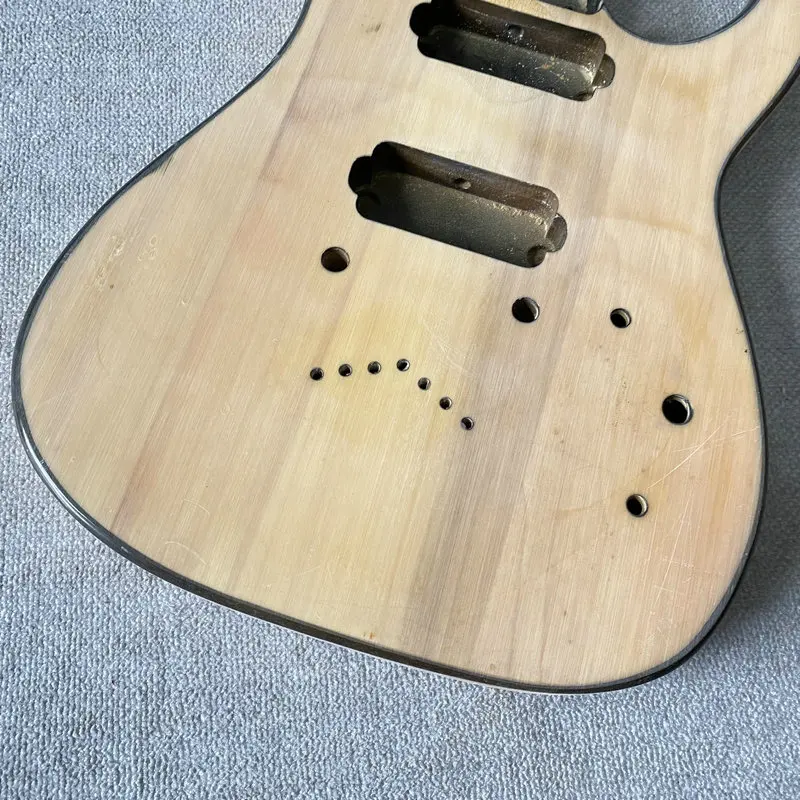 HB388  7 String Electric Guitar Unfinished Guitar Body DIY Replace Parts for Installed in Solid Wood See Throu Sales