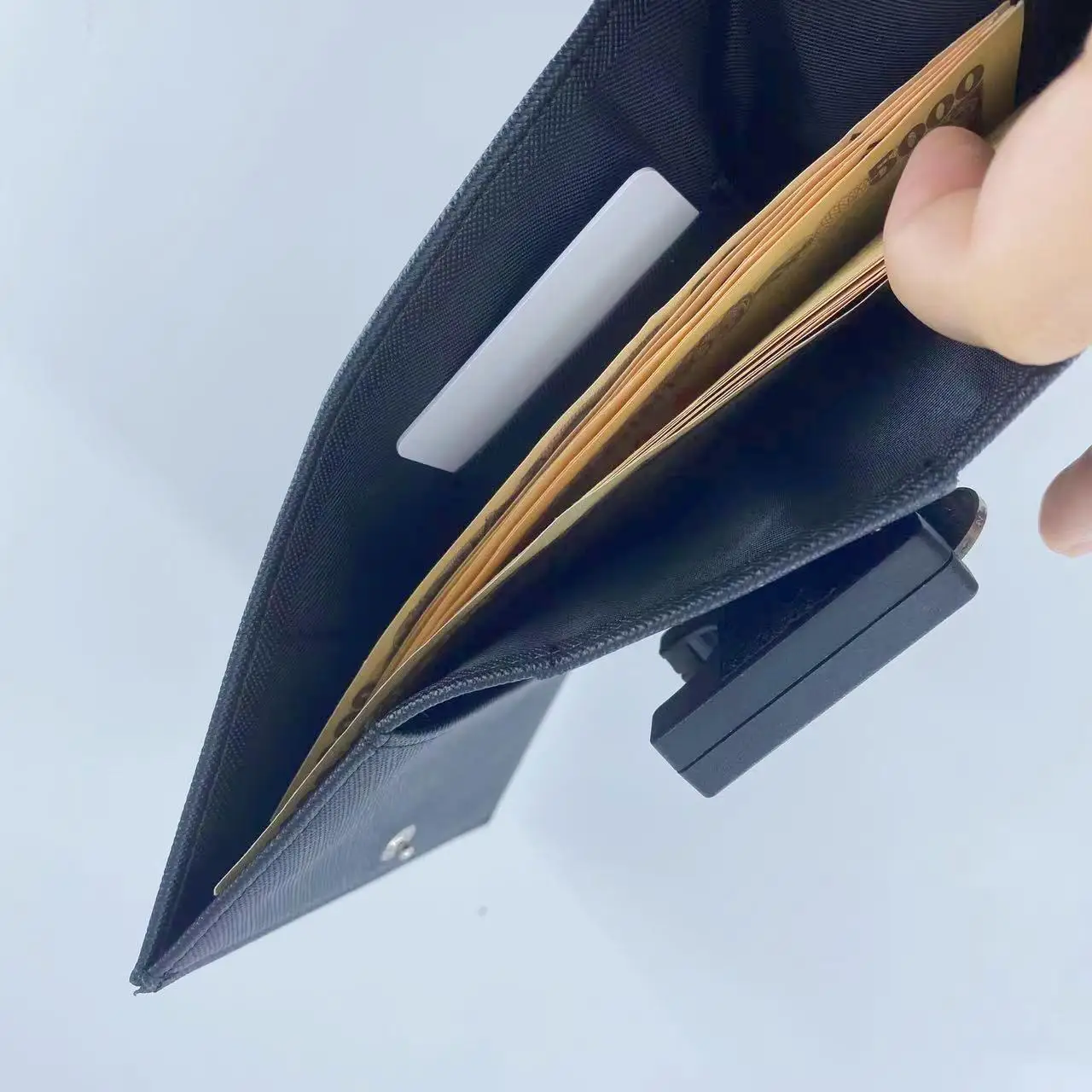 Colourful Portable Cross Pattern 2-In-1 Coin Clip Organizer Loss Prevention Tri-fold Zero Wallet Leather Cover Travel Card Case