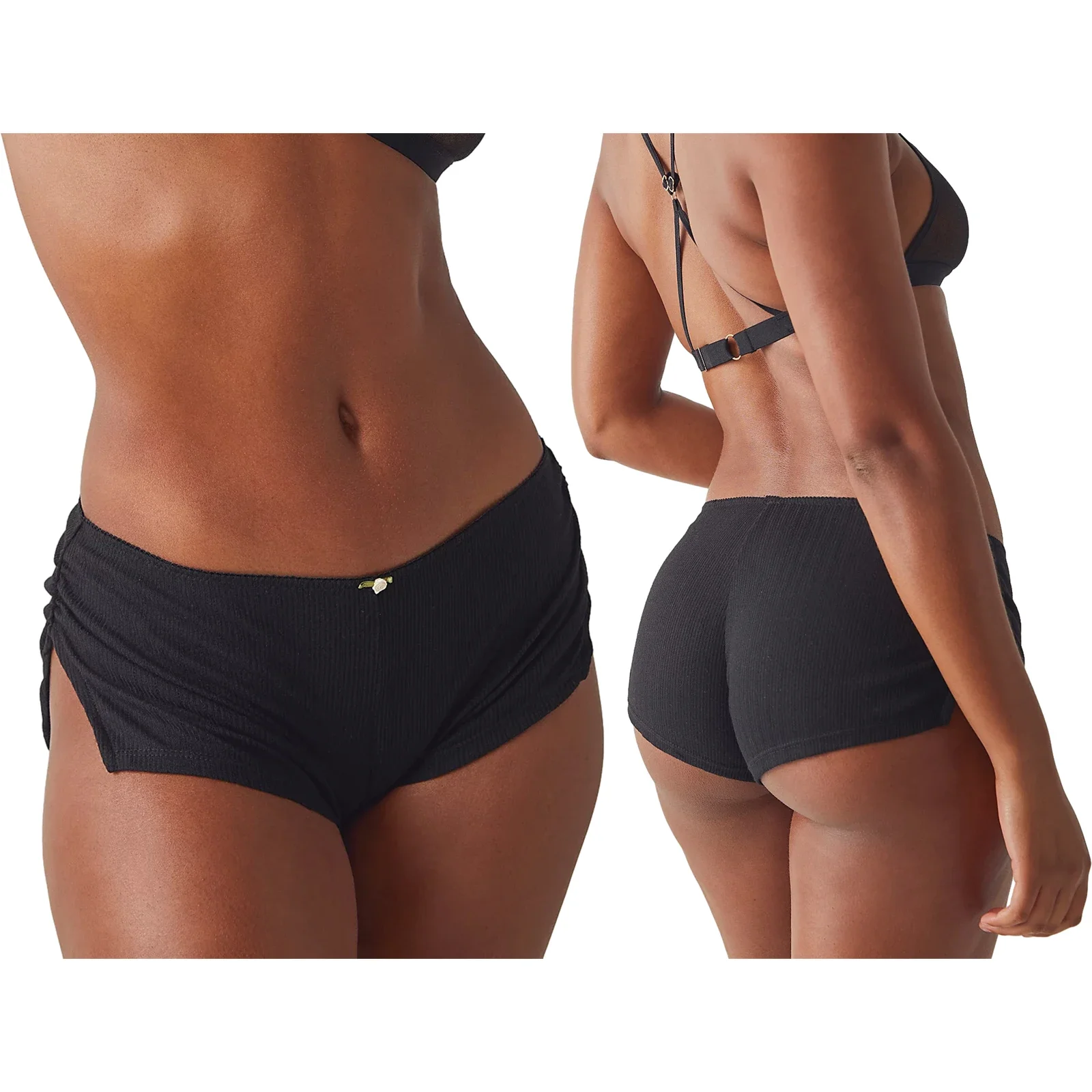 Pantaloncini da pigiama da donna Pantaloni da salotto elastici con spacco laterale morbidi e comodi Pantaloni da pigiama elasticizzati per il sonno