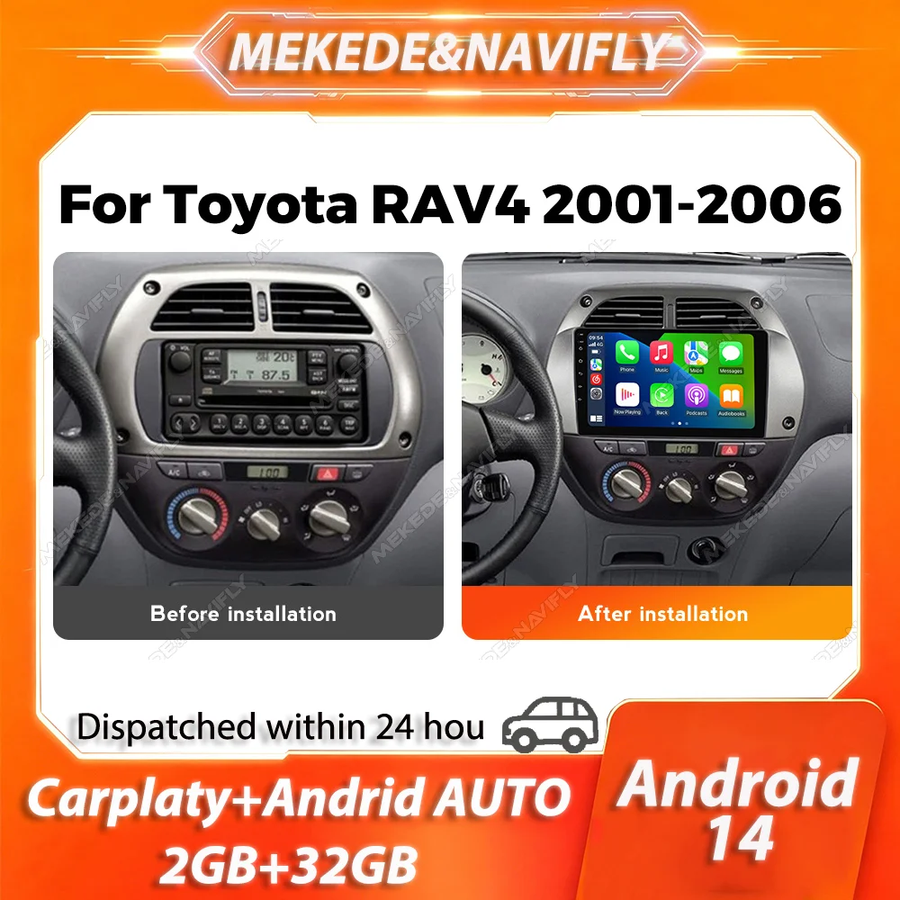 

MEKEDE Carplay For Toyota RAV4 2 CA20 CA20W XA20 2001 - 2006 IPS Screen Car Radio GPS BT autoradio Intelligent car audio system