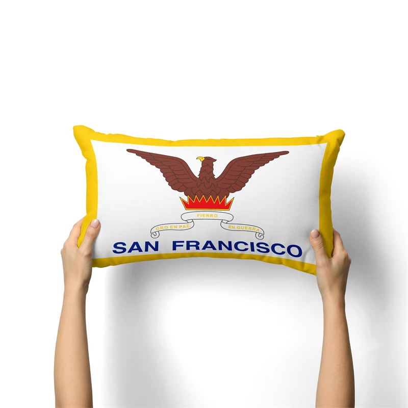 Gaslight Gatekeep GirlbossKiss San Francisco California Rectangular Throw Pillow Covers Cushion Cases Pillowcases