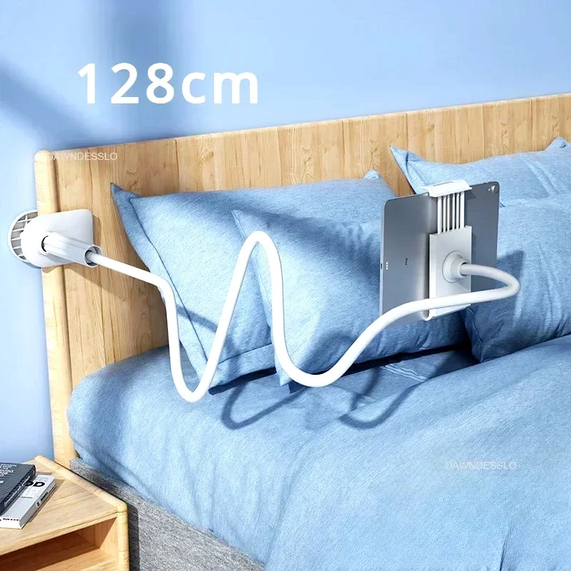 128cm Phone Holder Stand Lazy Bracket Headrest Bed 360 Flexible Long Arms Clamp Mount for IPhone Samsung and 3.5~6.7" Device