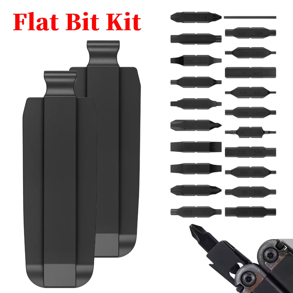

21Pcs Flat Bit Kit 1.22 inch Hardened Stainless Steel Industry Double Sided Bit Set with Magnet 2 Storage Holder for DIY Repairs