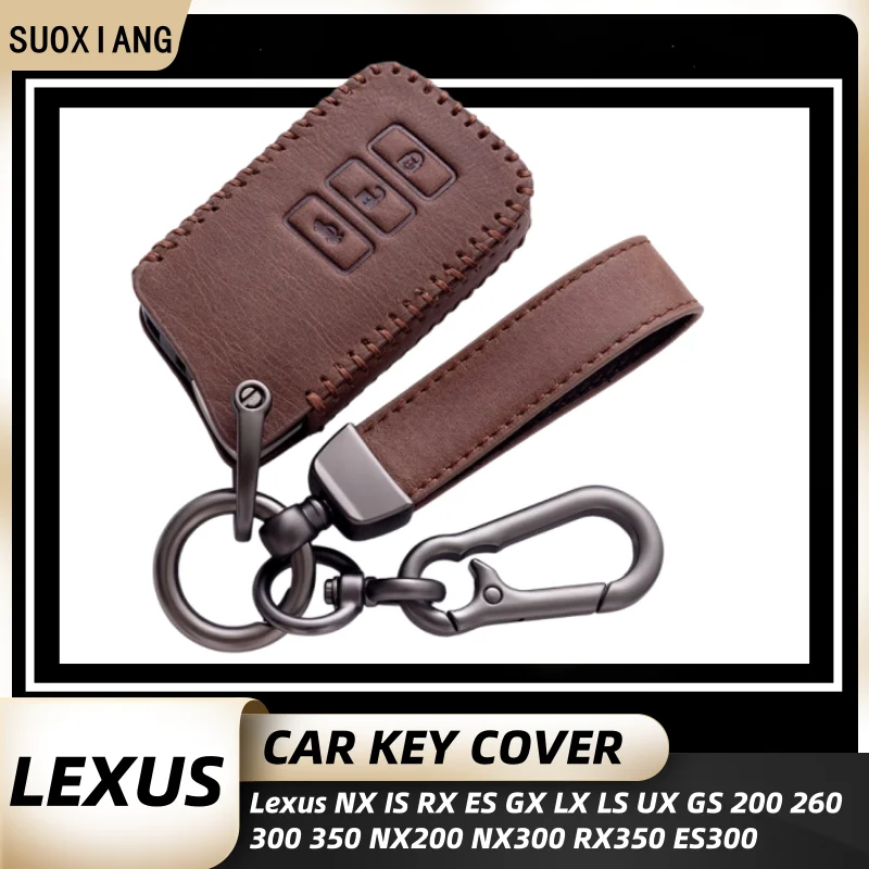 

Leather Car Remote Key Case Shell Cover Fob For Lexus NX IS RX ES GX LX LS UX GS 200 260 300 350 NX200 NX300 RX350 ES300 Keyless