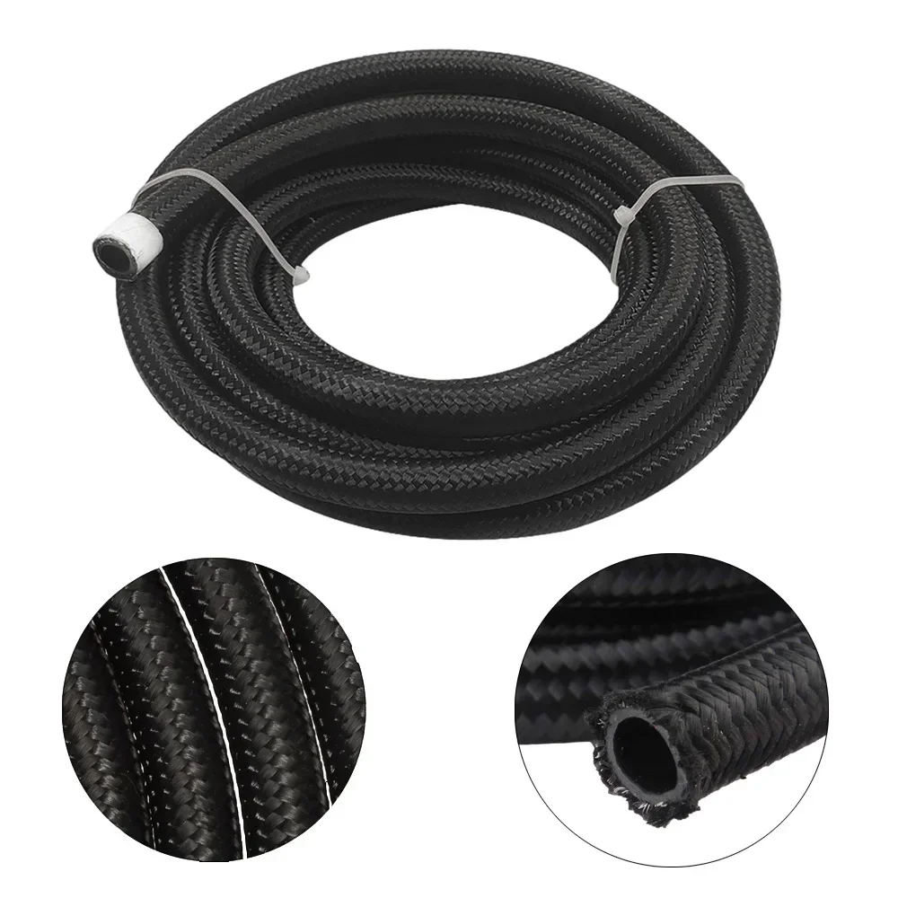 AN4 AN6 AN8 AN10 10FT 3m جديلة النفط خرطوم الوقود خط مضفر خرطوم زيت الوقود النايلون مضفر الفولاذ المقاوم للصدأ