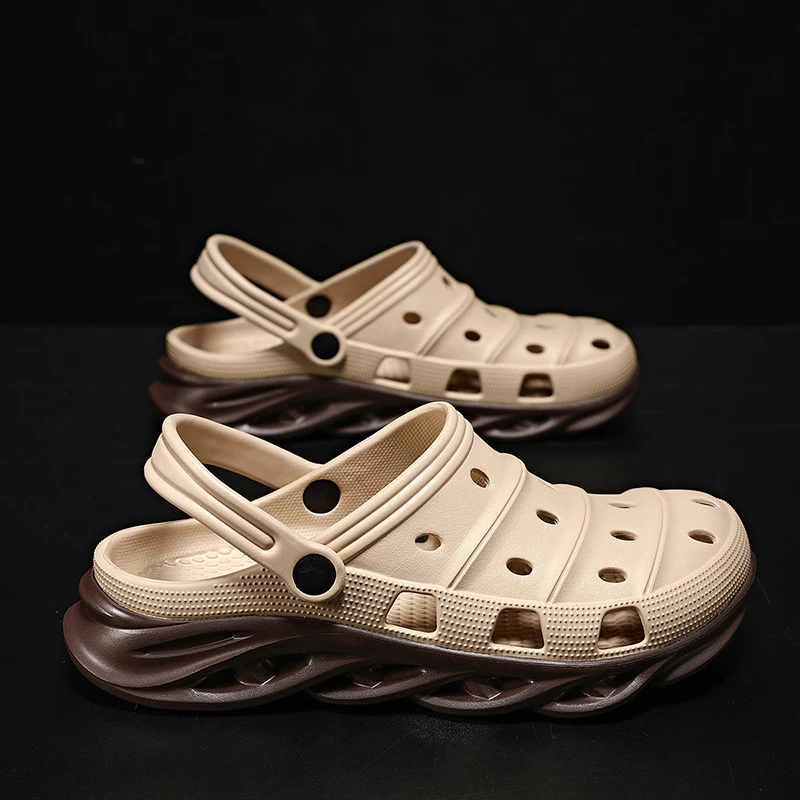 Sandals Men Flip Flops Summer EVA Hole Shoes Beach Clogs Sandals Men Home Slippers Outdoor Garden Shoes Large Size 45