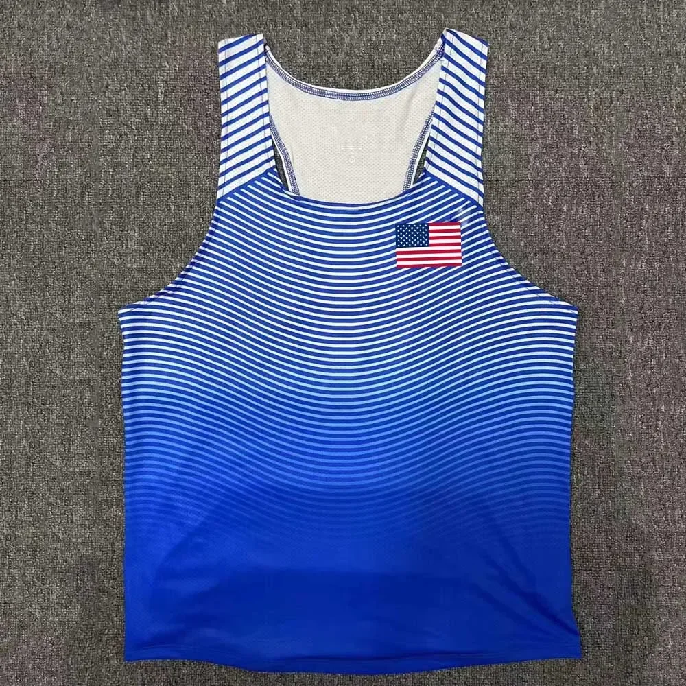 Men Fashion Running Marathon Singlets Sleeveless Vest Sleeveless Men  Tank Top Men