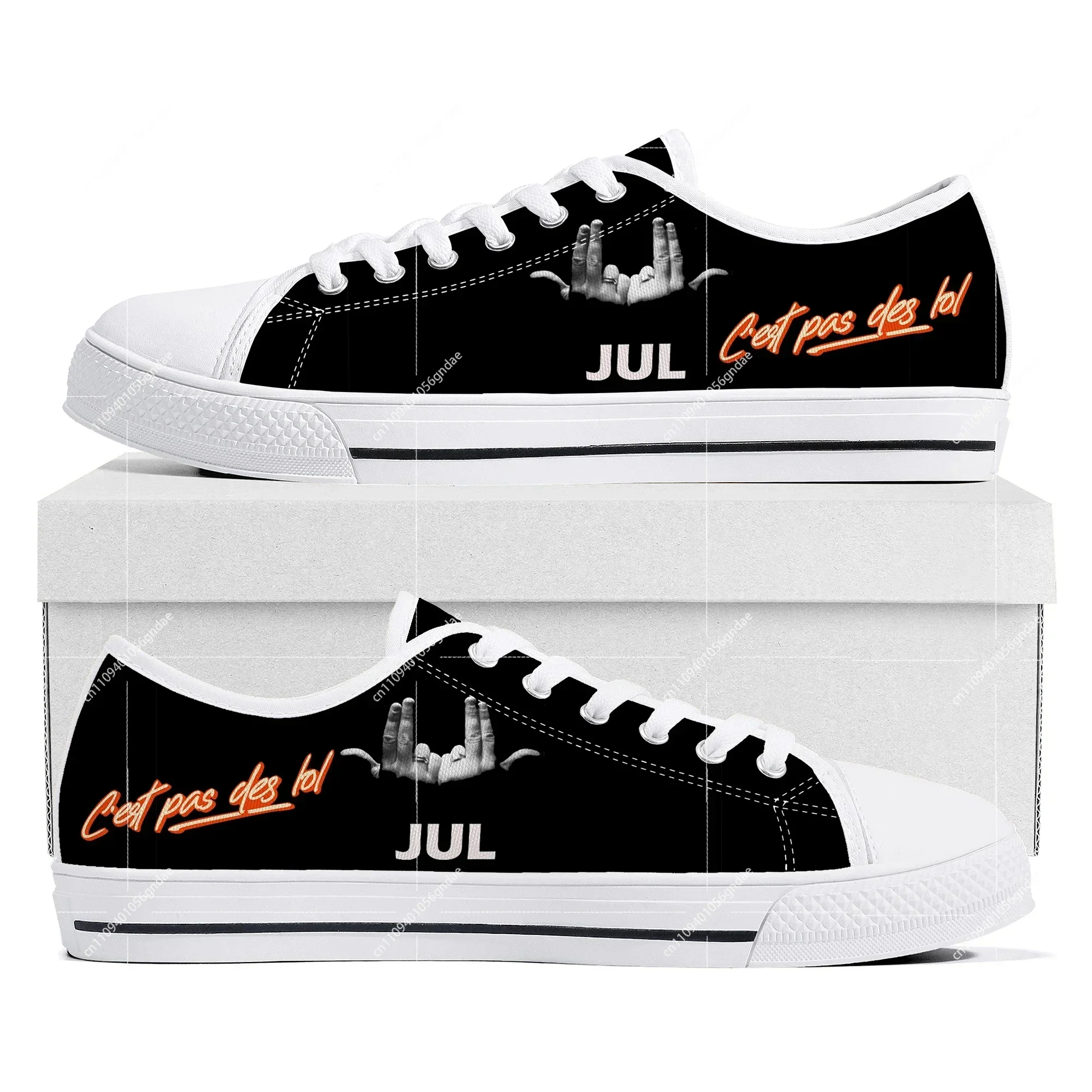 

Popular Rapper JuL Low Top Sneakersh Womens Mens Teenager Fashion Bespoke Canvas Sneaker Couple Custom Built Shoes