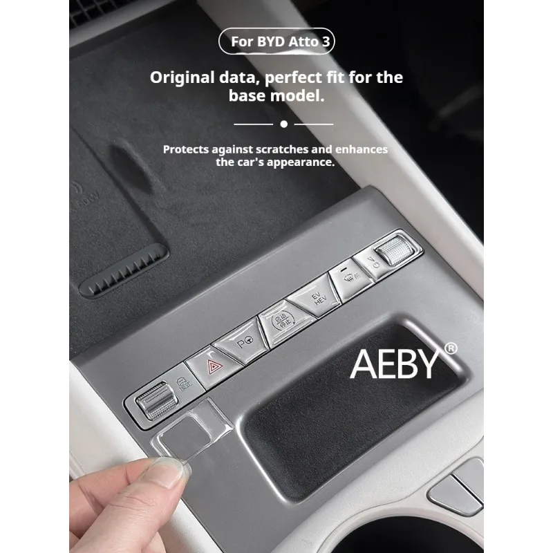 AEBY For BYD Atto 3 Smart Driving Edition 2025 Center Control Button Silicone Cover,  Dashboard Keyboard Protective Film