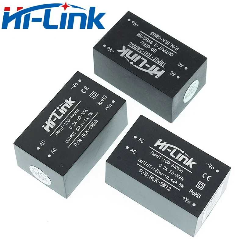 Modem HLK-5M12 jalur daya komunikasi, HLK-5M12 modul catu daya beralih AC-DC 5W daya DC12V ke DC12V Hi-Link