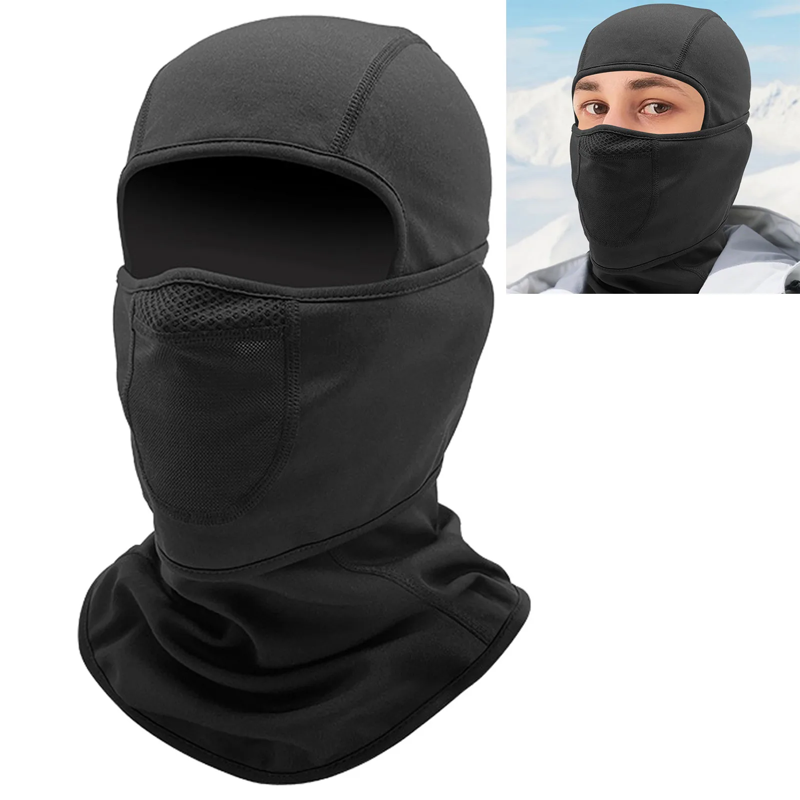 Maschera per sci invernale calda Maschera per il viso traspirante antivento in peluche addensato per ciclismo Sci Pesca Campeggio Cappellini comodi