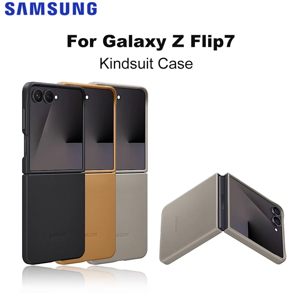 

Original Samsung Kindsuit Case EF-VF766 for Galaxy Z Flip7 Phone Case Protective Case Leather Look