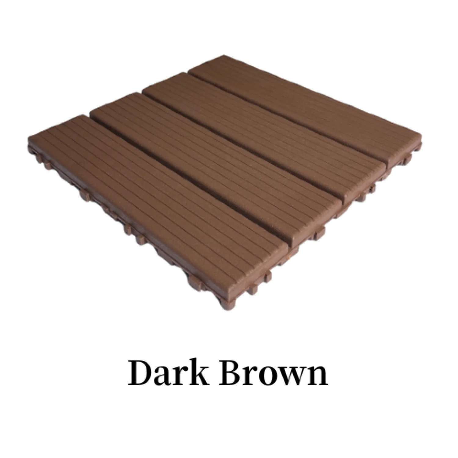 

Interlocking Deck Tiles 44 Pack Waterproof Outdoor Patio Decking Tiles for Poolside Balcony Backyard - Dark Brown 44 Pack