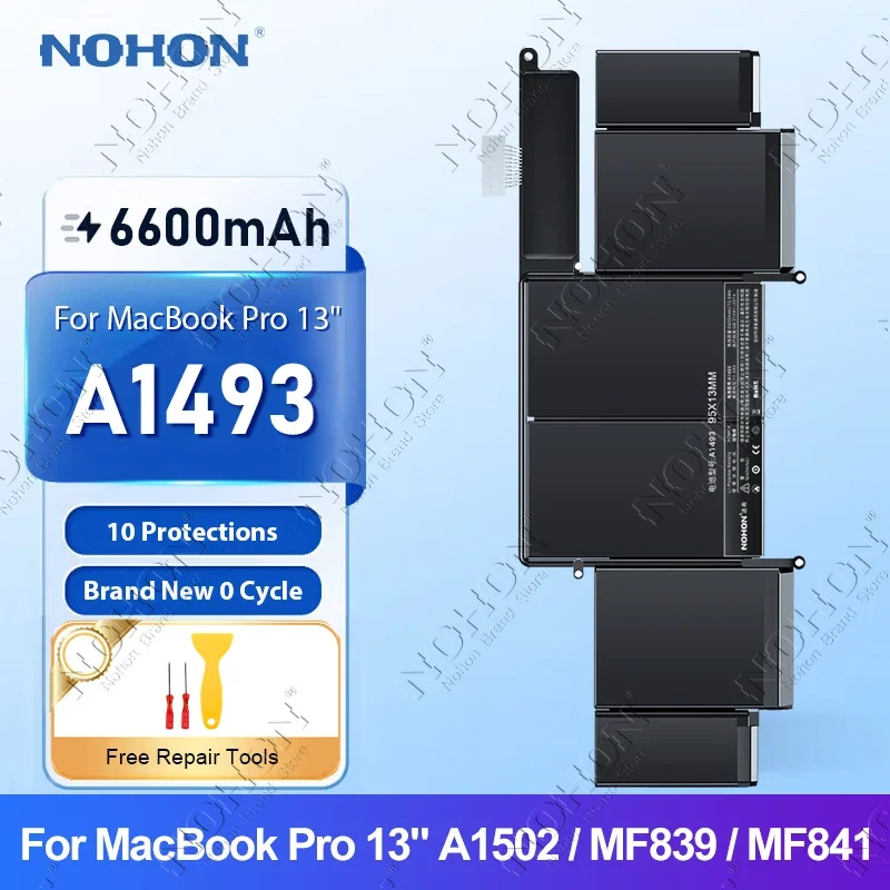 NOHON A1493 6800mAh High Capacity Battery for Macbook Pro 13 inch A1502 2013-2014 Bateria Laptop Batteries