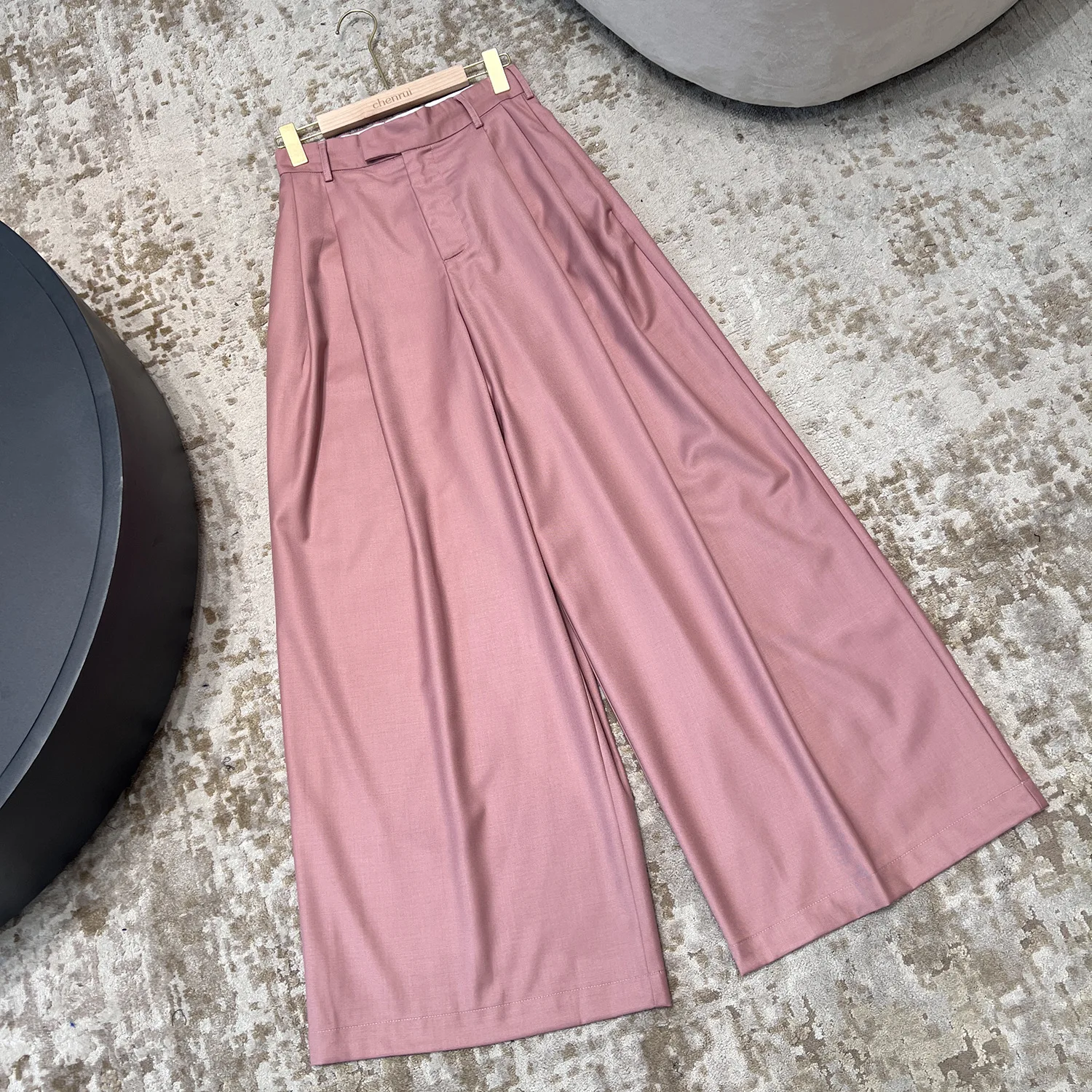 

2025 new pink silky comfortable anti-wrinkle high waist straight leg loose casual women's dress pants women pants