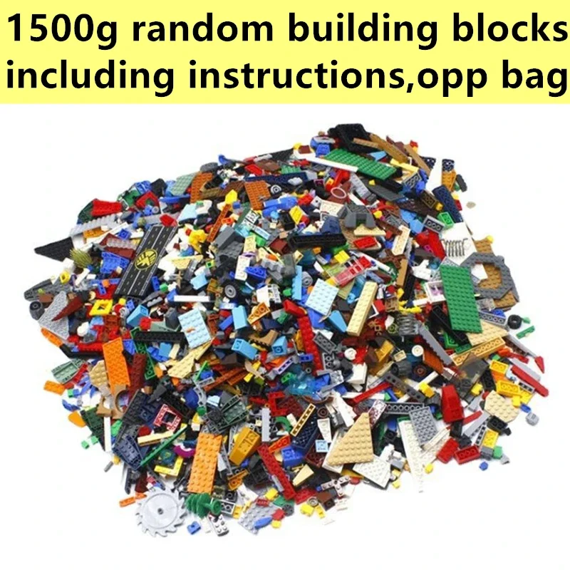 1500g DIY MOC Random Assembly Building Blocks Bulk Basic Parts Classic Model Bricks Creative City Sets Kid Educational Toys Gift