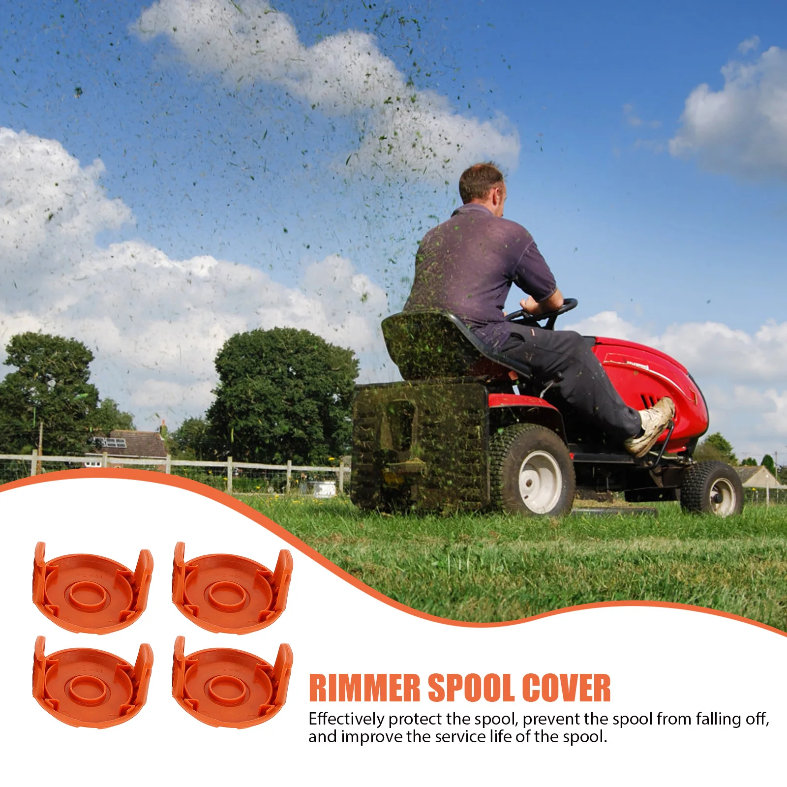 

4pcs Lid Replacement High Impact Abs Trimmer Spool Cover Durable Protection For Line Spool Caps Trimmer Accessories