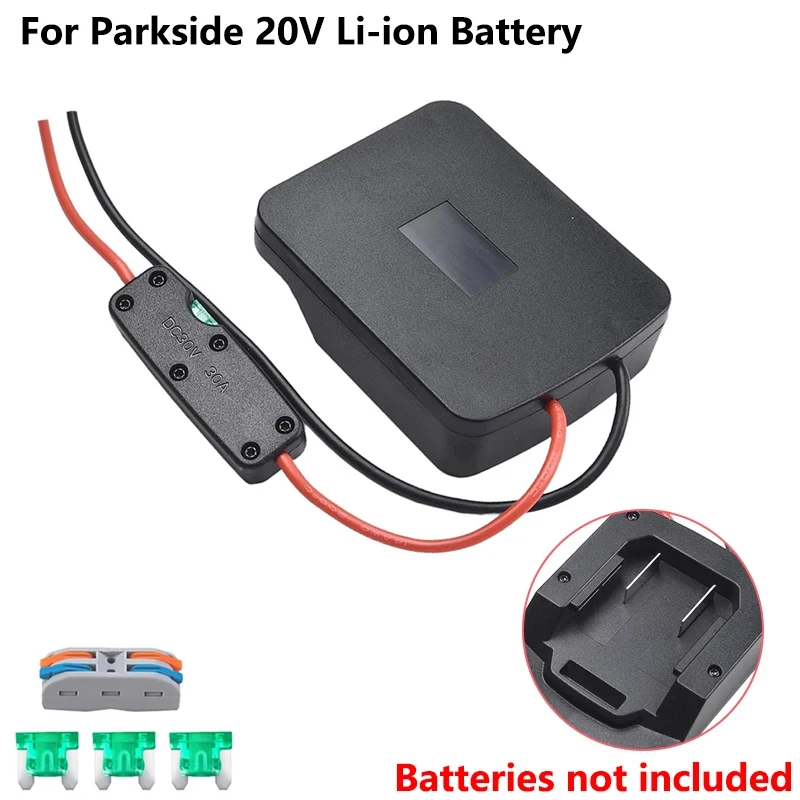 

Адаптер для силового колеса «сделай сам» для Parkside, комплект преобразователя литий-ионной батареи 20 В с переключателем предохранителей, преобразователь батареи для радиоуправляемого автомобиля, игрушки, роботизированный