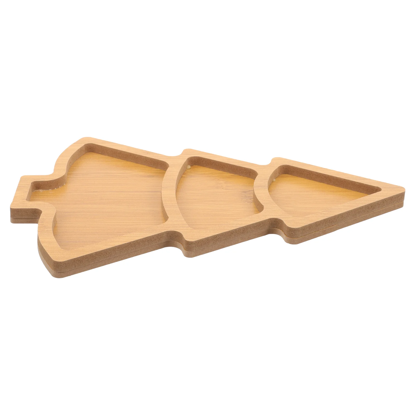 Christmas Tree Tray Nuts Plates Candy Dish Shaped Snack Food Wooden Xmas Fruit Decorations