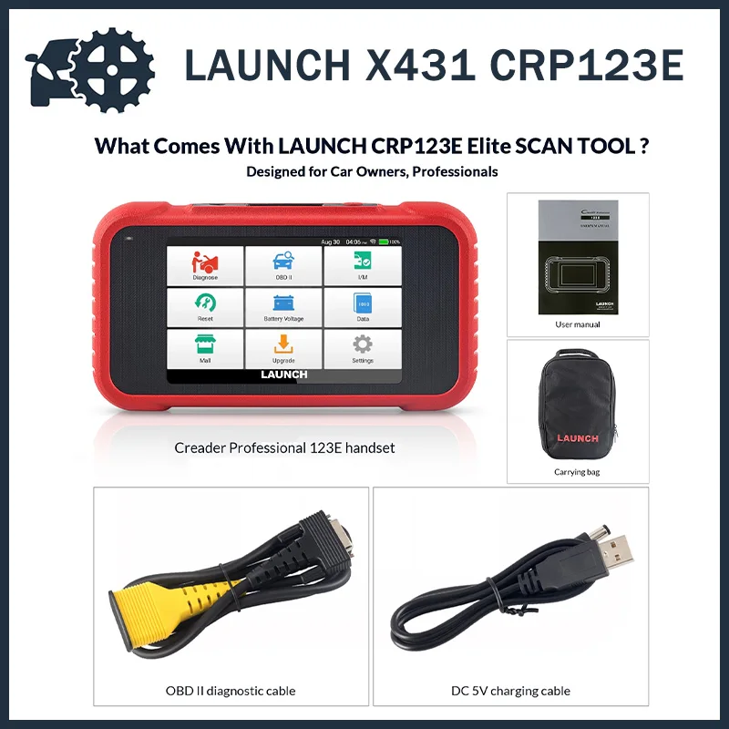 

LAUNCH X431 CRP123E OBD2 Car Scanner OBD OBDII Engine ABS Airbag SRS Transmission Automotive Diagnostic Tools PK CRP123X CRP123