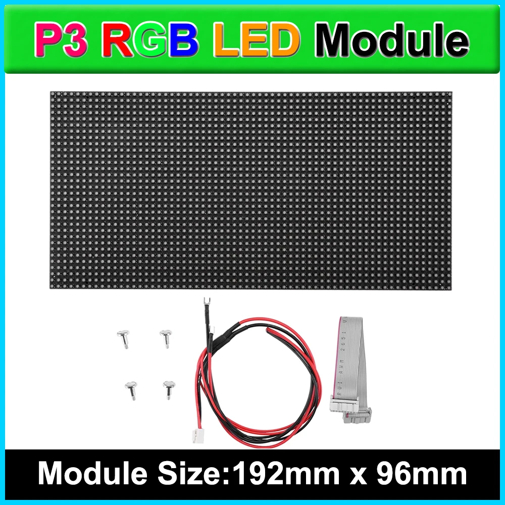 

P3 Indoor SMD2121 LED Display 64x32 Pixel High Resolution 1/16 Scan 192x96mm Matrix LED Display Module