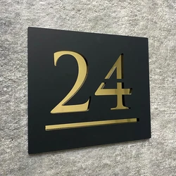 Modern Custom Laser Cut Acrylic Plate Grey House Numbers Sign Address Name 3D Letter Plaque Outdoor For Wall Decor OutSide