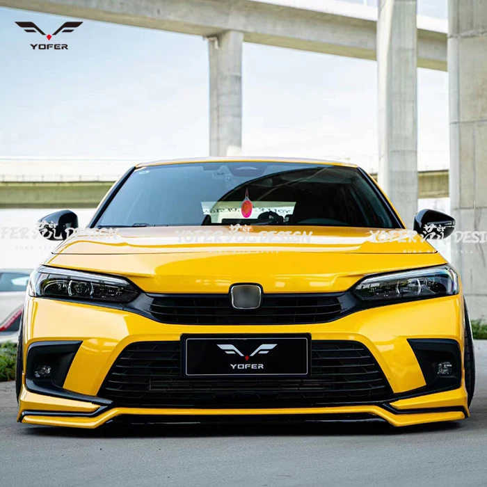 Yofer High Quality Auto Body Kit Car Front Bumper Lip splitter diffuser bumpers lip universal For Honda civic 11th gen