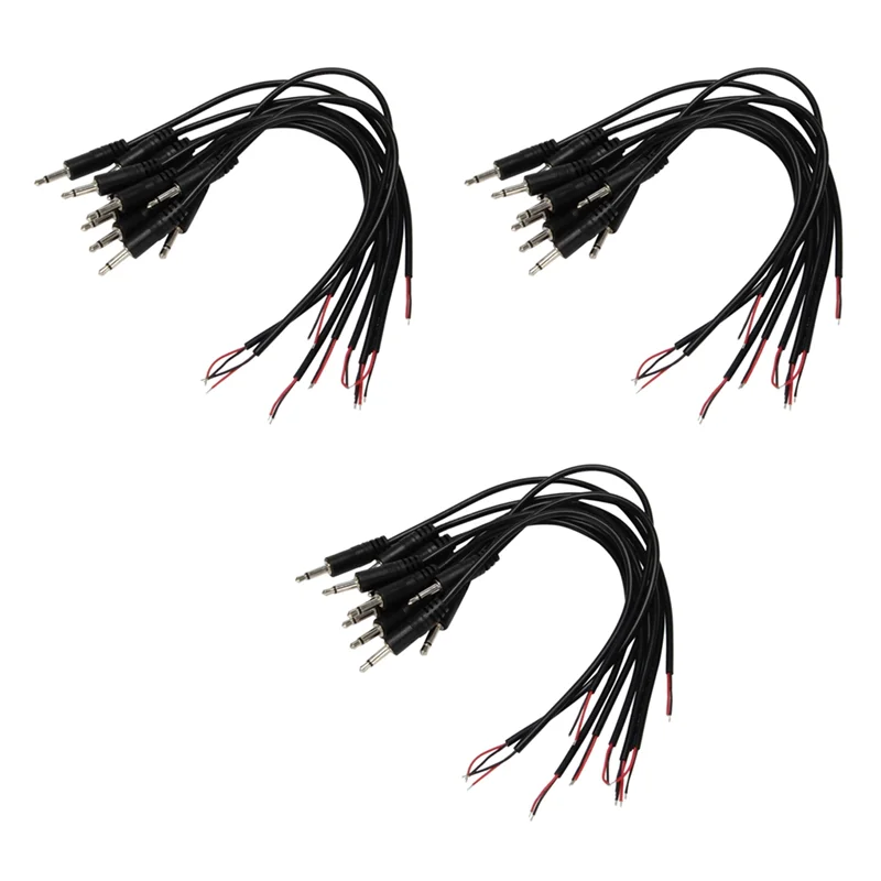 Plugue macho de substituição a14m, 30 peças para fio desencapado, extremidade aberta ts 2 polos mono 1/8 tamanhos 3.5mm, conector jack, reparo de cabo de áudio