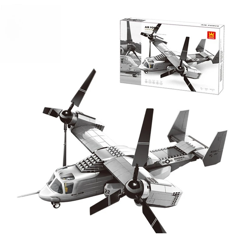 Military Fighter Jet Building Block Model, Simulated Aircraft Desktop Collectible Ornament