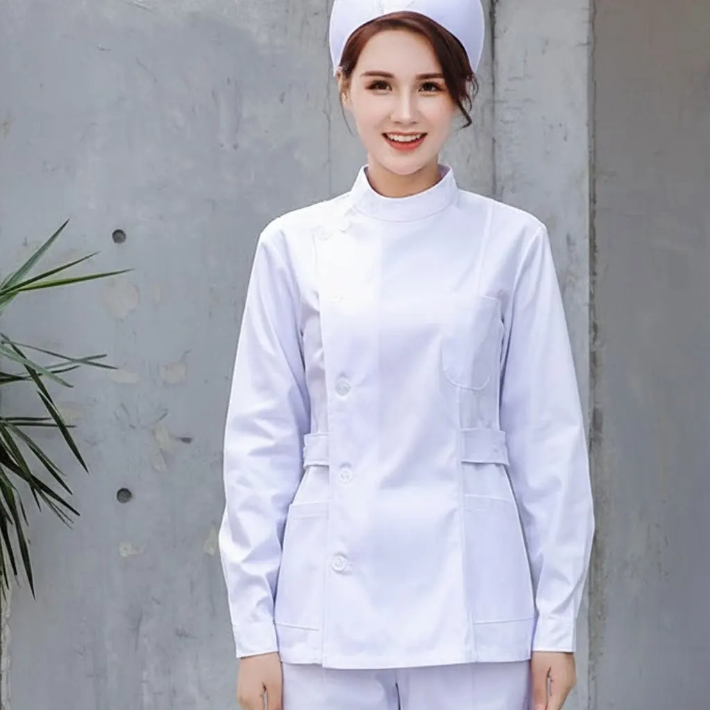 Haut d'uniforme de médecin épais à manches longues – Veste de travail durable