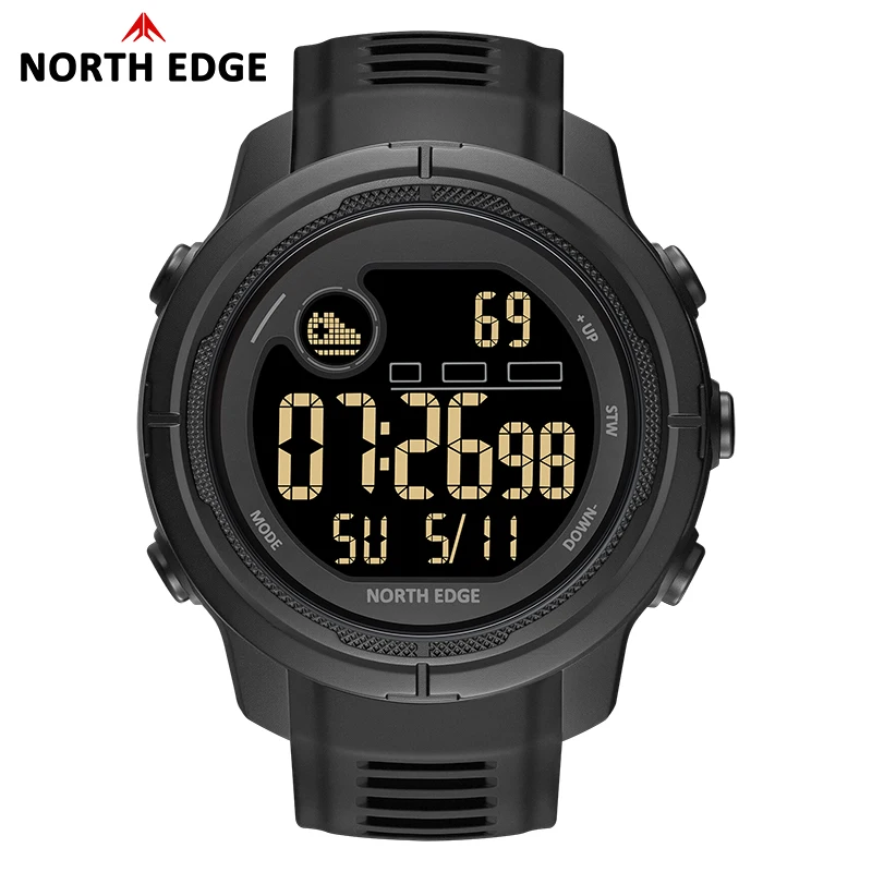 

North EDGE Mars5 New Electronic Men's Watch Multifunctional Luxury 5ATM Waterproof Heart Rate Recorder Men's Watch Reloj Hombre