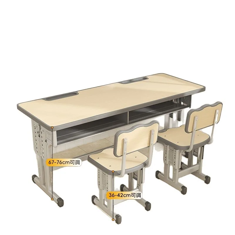 Junior high school primary school school classroom double desks and chairs, set learning hosting tutoring class training table