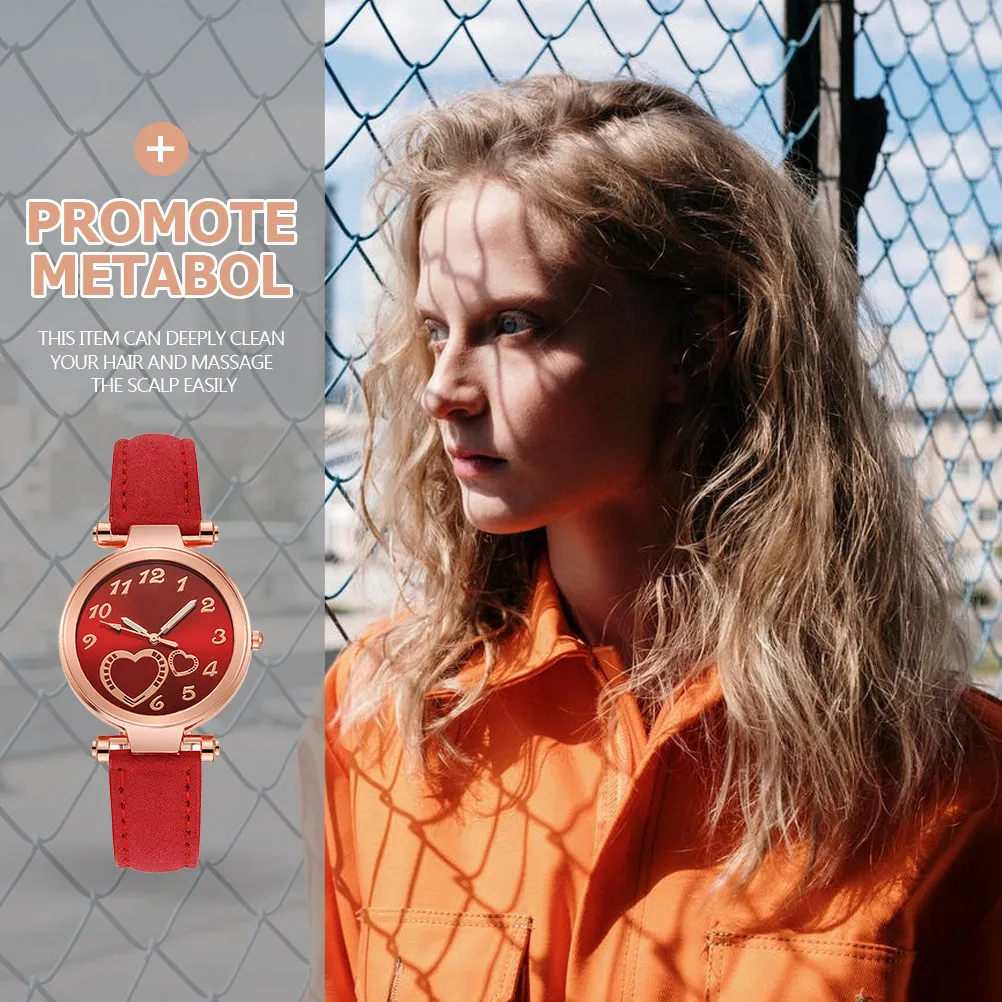 1Pcs Elegant Heart Motif Women Quartz Wrist Watch Versatile Comfortable Daily Wear Decorative Watch with Noble Temperament Lady