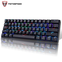 Motospeed CK61 Gaming Mechanical Keyboard 61 Keys RGB Backlit Wired OUTME Red Blue Switch Detachable Cable For PC Laptop Office