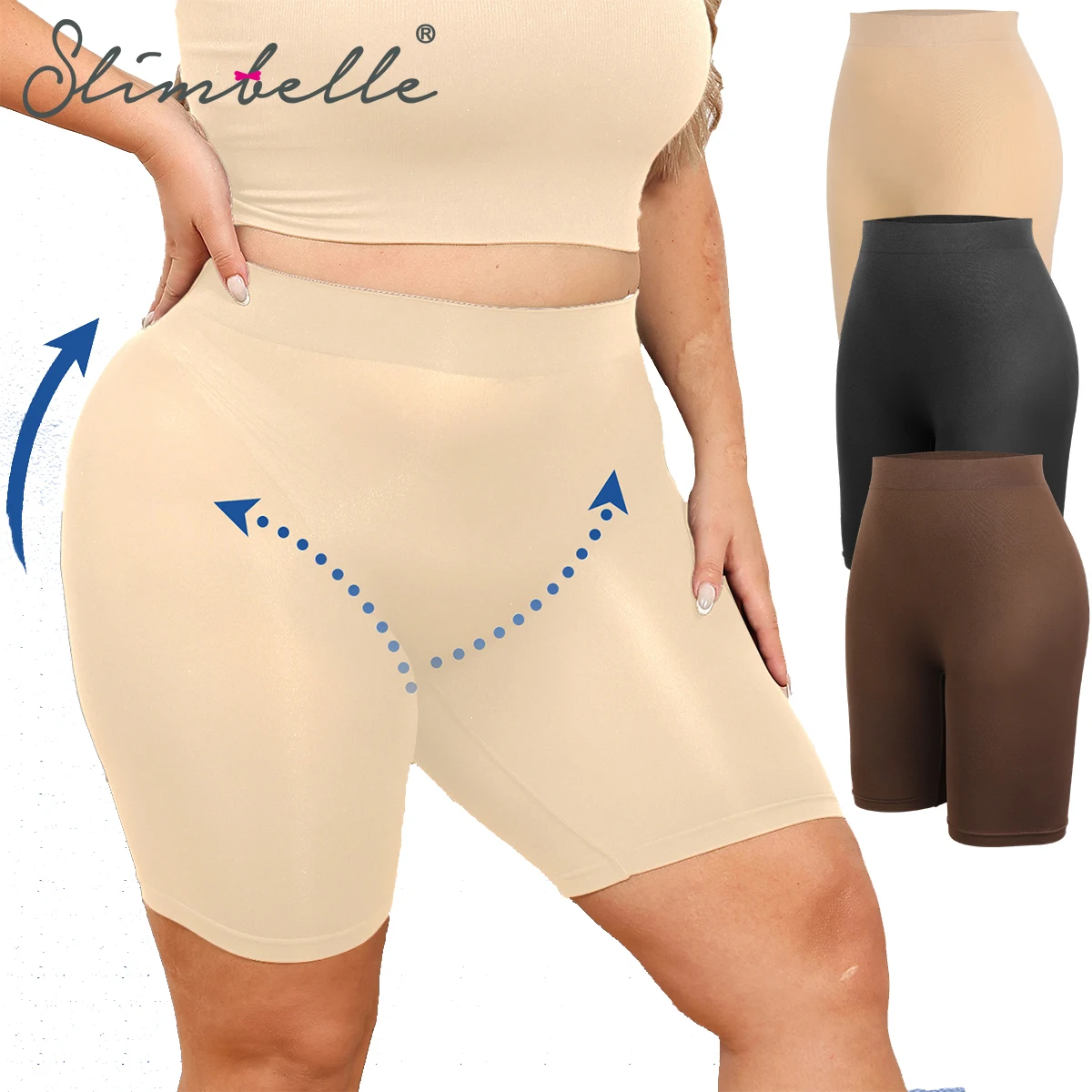 

Plus Size XL-4XL High Waisted Womens Shapewear Tummy Control Panties Obesity Slimming Shapers Waist Trainer Shaping Shorts